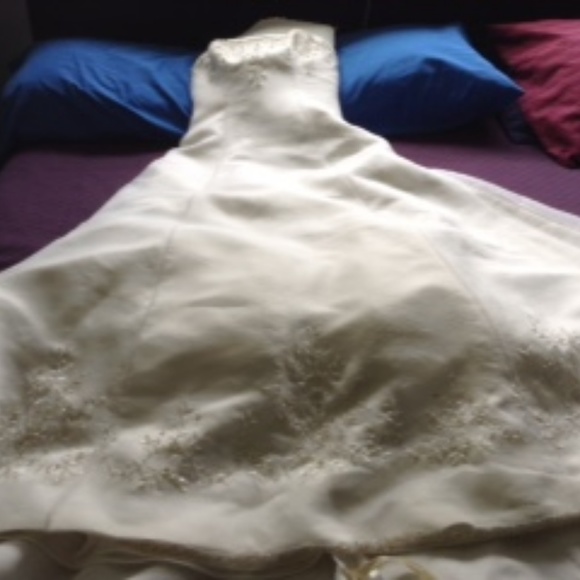 Classic Bride Strapless Wedding Dress Lace up back - Picture 3 of 7